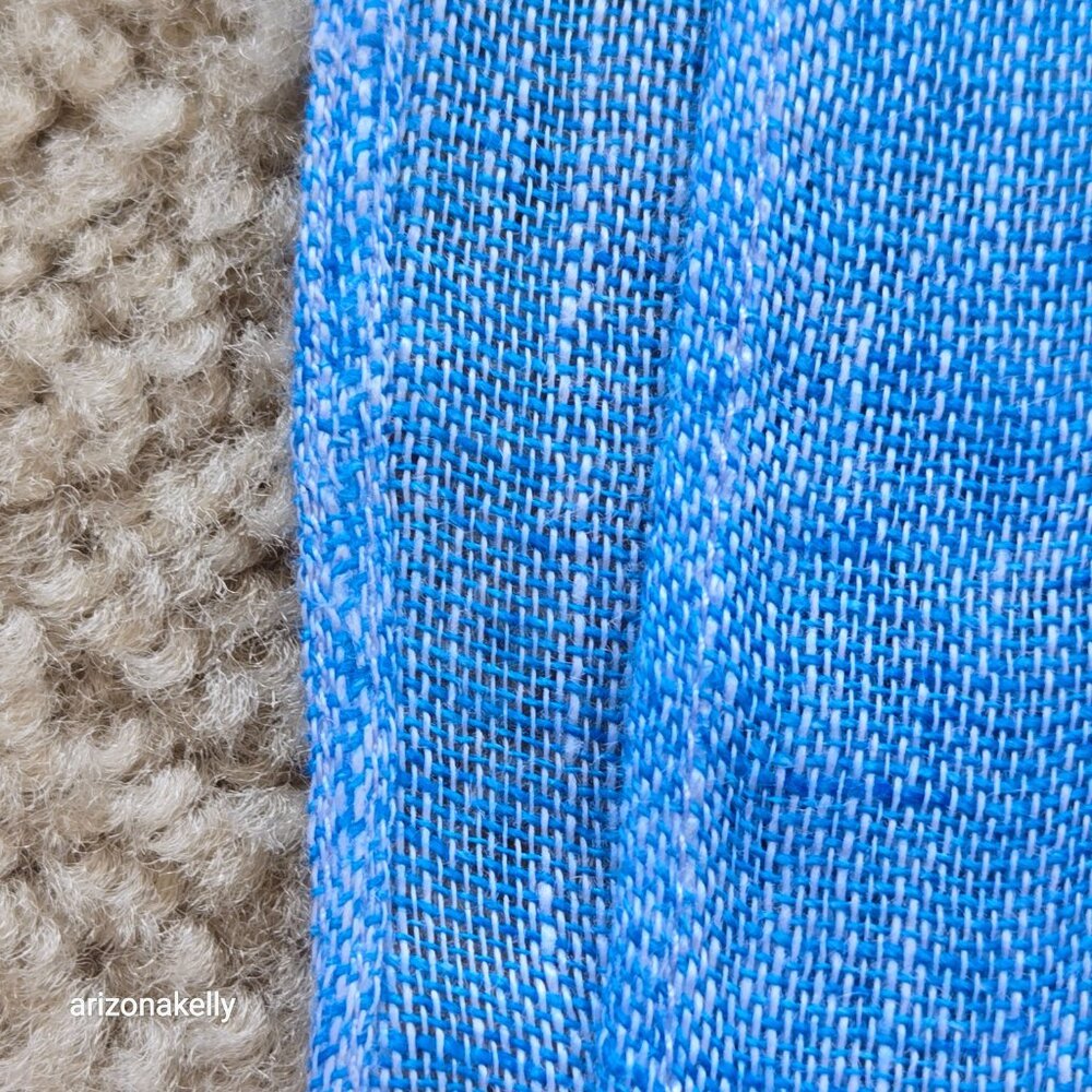 NWOT Turquoise Blue Linen Scarf - Picture 5 of 8